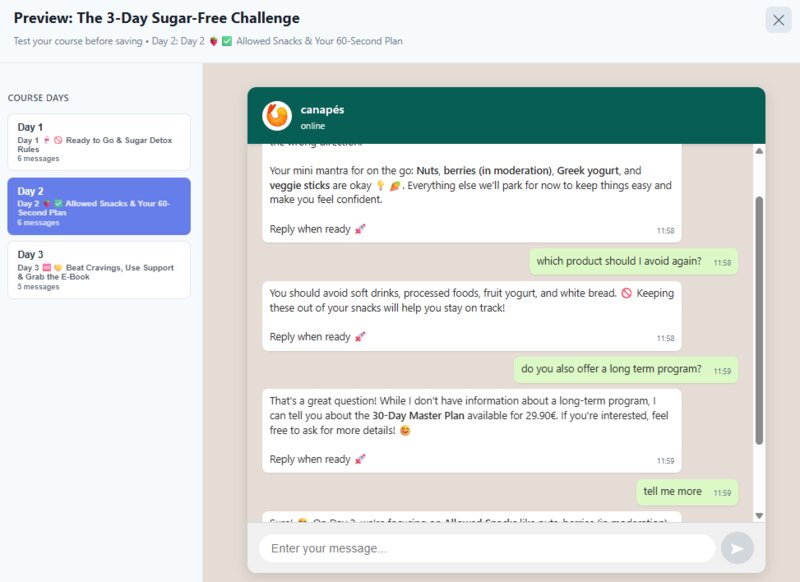 Interactive mini-course on WhatsApp